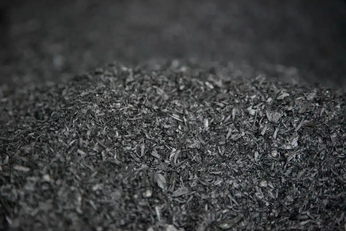 Pile of biochar